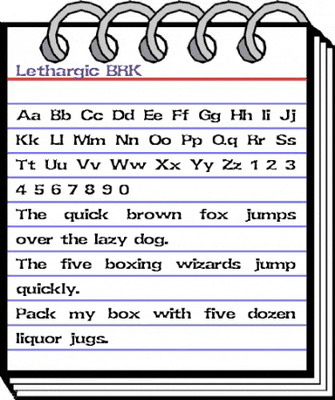 Lethargic (BRK) Regular animated font preview