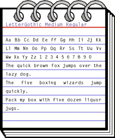 LetterGothic-Medium Regular animated font preview