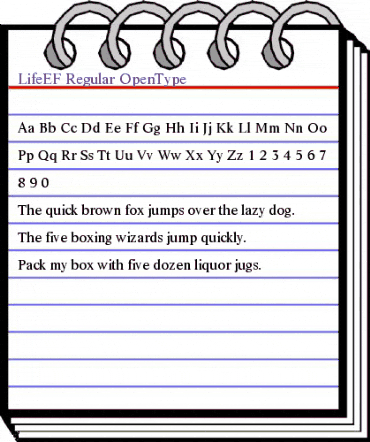 LifeEF Regular animated font preview