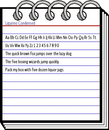Ligurino Condensed Regular animated font preview