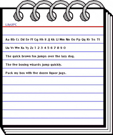 LilyUPC Regular animated font preview