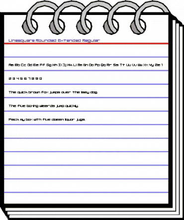 Linesquare Rounded Extended Regular animated font preview