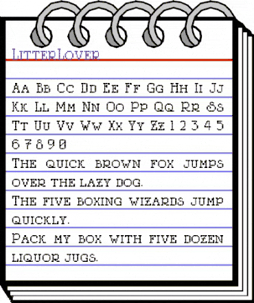 LitterLover Regular animated font preview