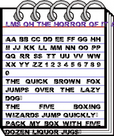 LMS Oh The Horror Of It All Regular animated font preview