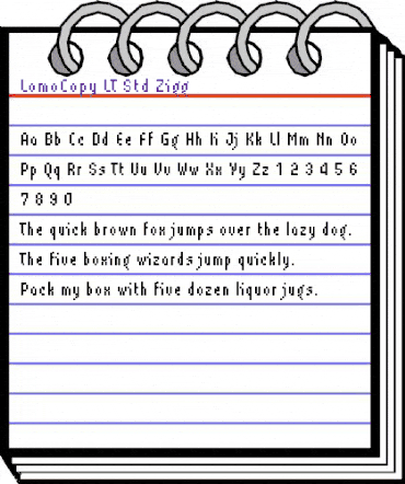 LomoCopy LT Std Zigg Regular animated font preview
