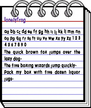 LonelyFrog Regular animated font preview