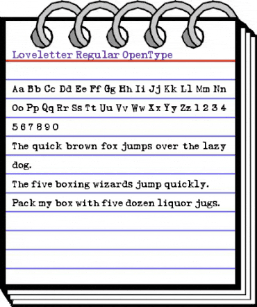 Loveletter Regular animated font preview