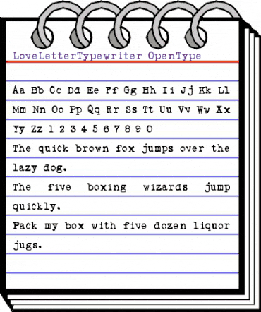 LoveLetterTypewriter Regular animated font preview