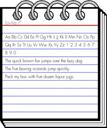 Loving 7 Regular animated font preview