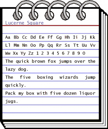 Lucerne Square Regular animated font preview