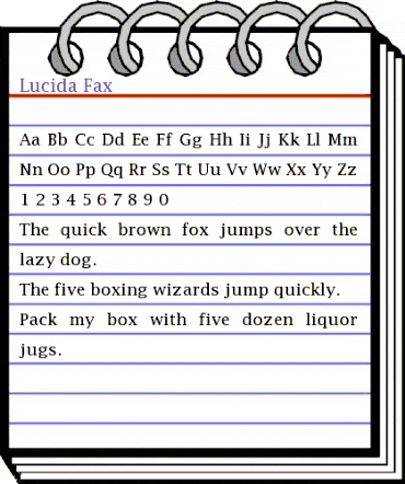 Lucida Fax Regular animated font preview
