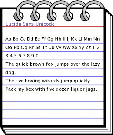 Lucida Sans Unicode Regular animated font preview