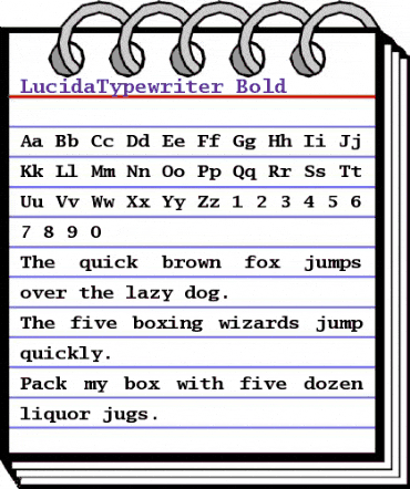 LucidaTypewriter Bold animated font preview