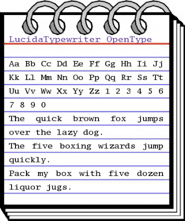 Lucida Typewriter Regular animated font preview