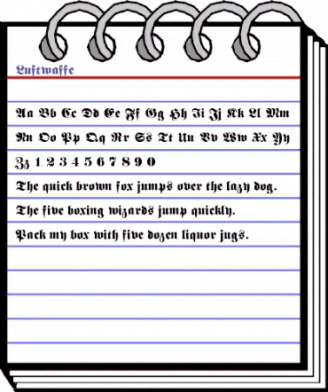 Luftwaffe Regular animated font preview