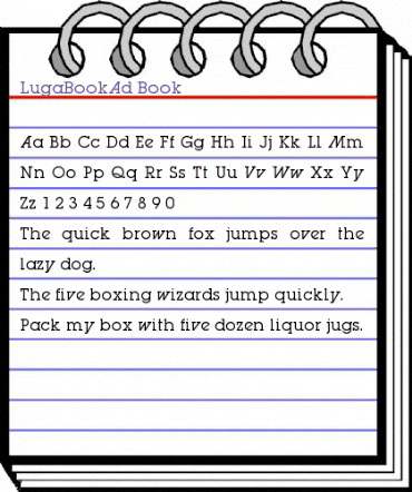 LugaBookAd Book animated font preview