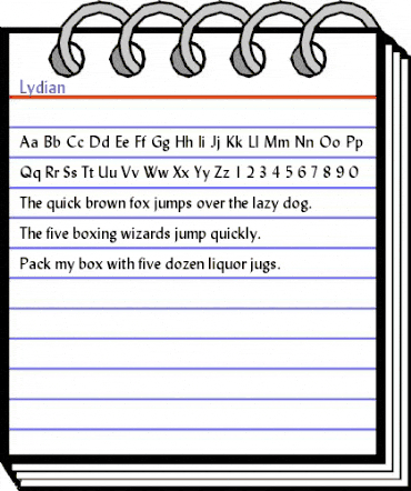 Lydian Regular animated font preview