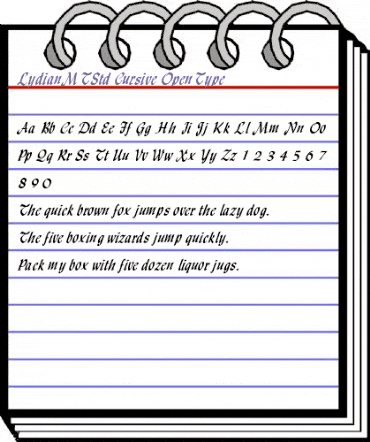 Lydian MT Std Cursive animated font preview