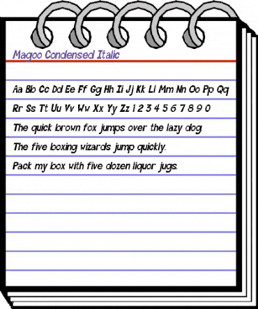 Magoo-Condensed Italic animated font preview
