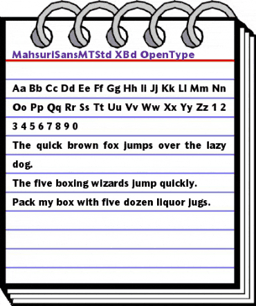 Mahsuri Sans MT Std XBd animated font preview