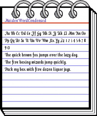 MaidenWordCondensed Regular animated font preview