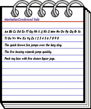 ManhattanCondensed Italic animated font preview