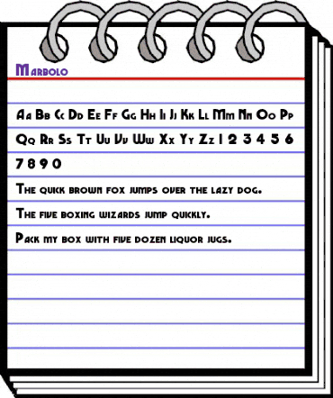 Marbolo Regular animated font preview