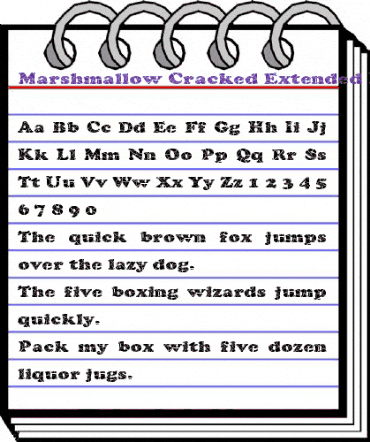 Marshmallow Cracked-Extended Normal animated font preview