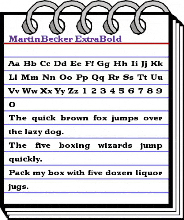 MartinBecker-ExtraBold Regular animated font preview