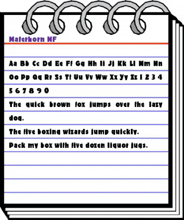 Materhorn NF Regular animated font preview
