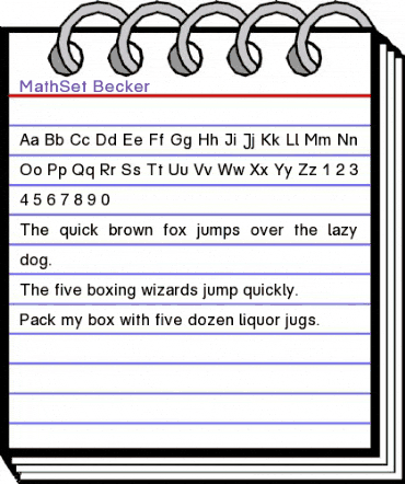 MathSet Becker Normal animated font preview