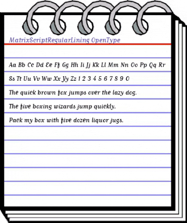 MatrixScriptRegularLining Regular animated font preview