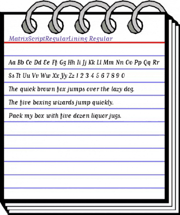 MatrixScriptRegularLining Regular animated font preview