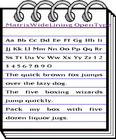 MatrixWideLining Regular animated font preview
