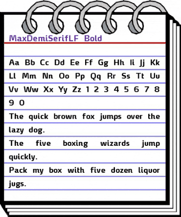 MaxDemiSerifLF-Bold Regular animated font preview