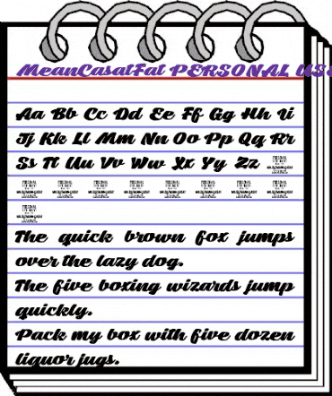 Mean Casat Fat PERSONAL USE Regular animated font preview