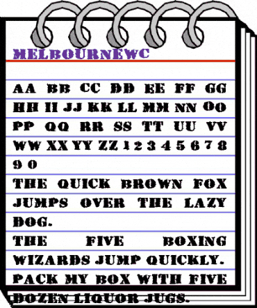 MelbourneWC Regular animated font preview