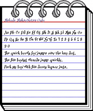 Melody MakerNotes Only Regular animated font preview