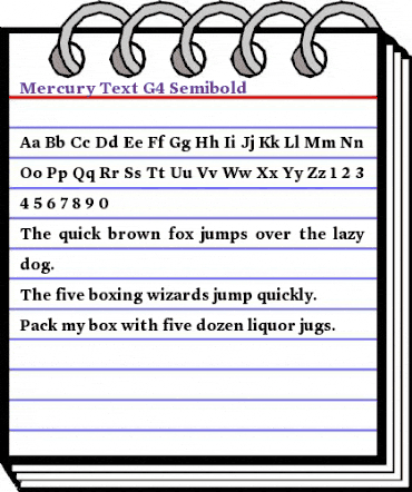 Mercury Text G4 SemiBold animated font preview