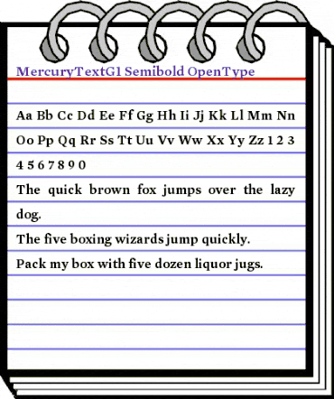 Mercury Text G1 Semibold animated font preview