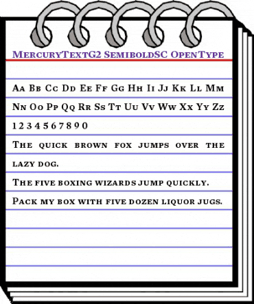 Mercury Text G2 Semibold SC animated font preview