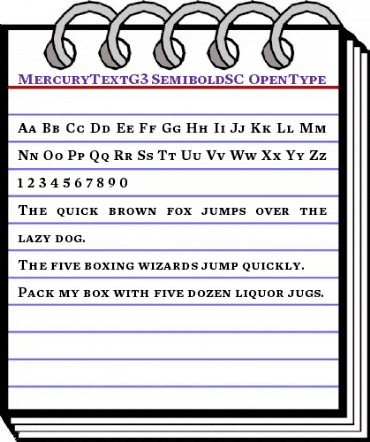 Mercury Text G3 Semibold SC animated font preview