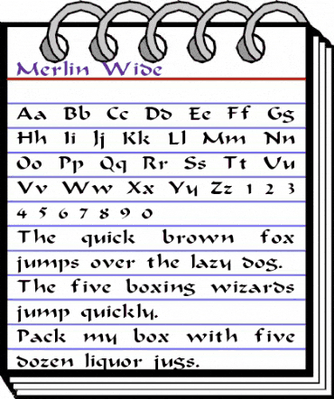 Merlin Wide Regular animated font preview