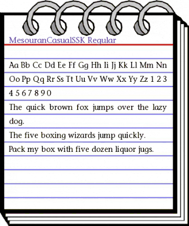 MesouranCasualSSK Regular animated font preview