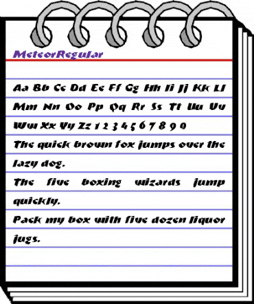 MeteorRegular Regular animated font preview