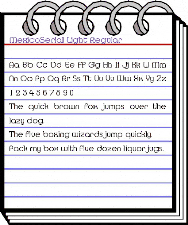 MexicoSerial-Light Regular animated font preview
