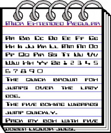 Micr Extended Regular animated font preview