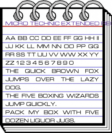 Micro Technic Extended Regular animated font preview