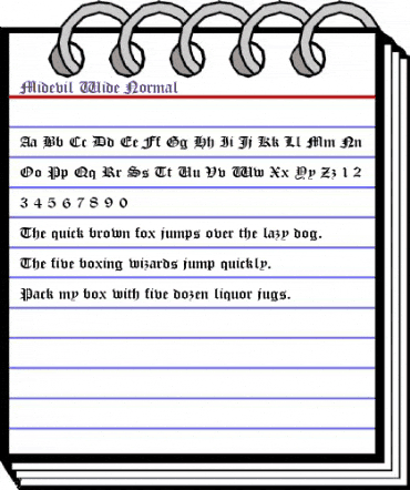 Midevil Wide Normal animated font preview