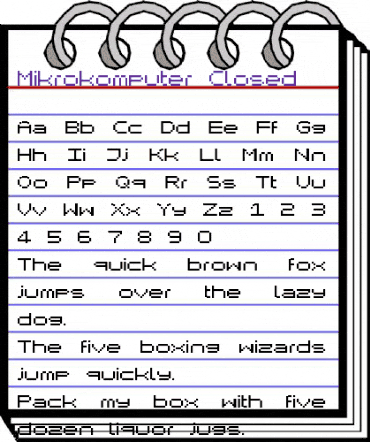 Mikrokomputer Closed animated font preview
